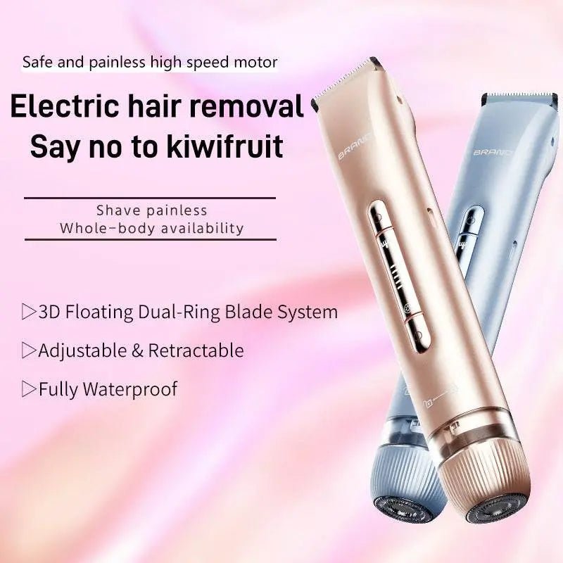 2 In 1 Hair Removal Epilator USB Rechargeable Trimmer Women Body Razor Face Leg Armpit Bikini Hand Pubic Shaver Hair Remover Gold USB