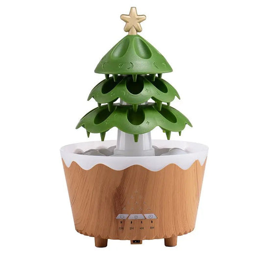 2024 New Design Essential Oil Aroma Diffuser Household Mute Small Remote Control Humidifier Suitable For Home Christmas Gift Light Wood Grain