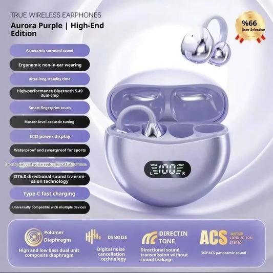 Berlin Sound Ear Clip Wireless Bluetooth Headphones Aurora Purple Premium No Specification