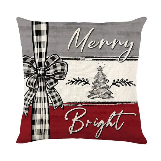 Christmas Cushion Cover Pillowcase Merry Christmas Decor For Home 2024 Xmas Ornament Happy NewYear Gift JYM493 2 45x45cm Pillowcase