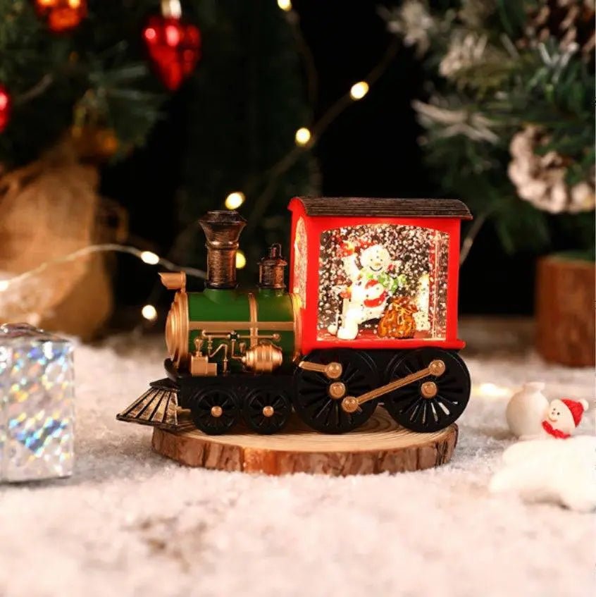 Christmas Gift Train Decoration Small Night Lamp Snowman Train