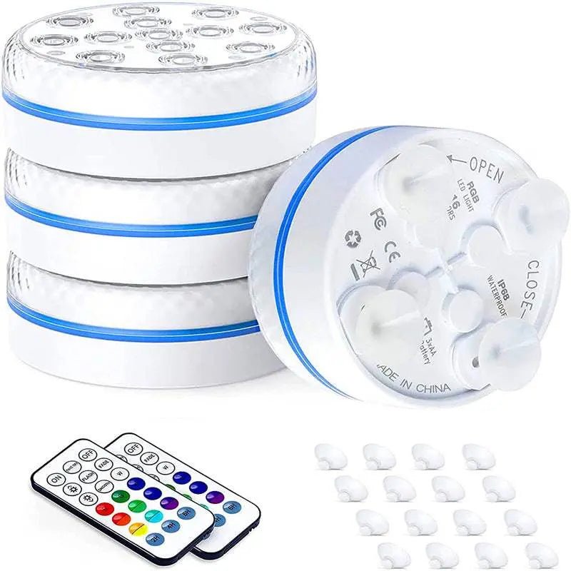 Color Changing Remote Control Diving Light 7cm 4pcs 4light 2control