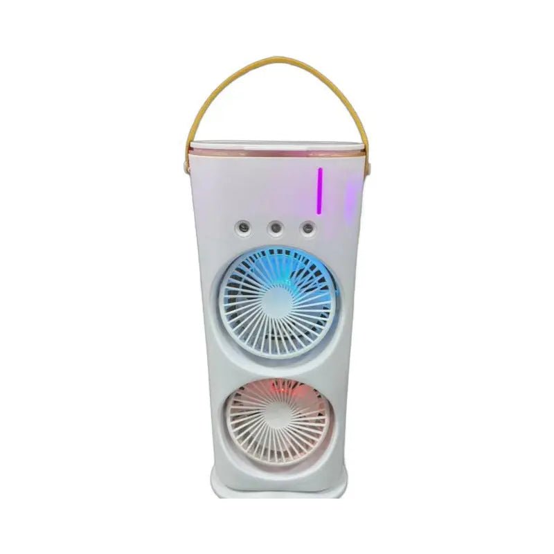 Double-ended Spray Fan Portable Humidifier Fan Air Conditioner Household Small Air Cooler Hydrocooling Portable Air Adjustment White 45x21x10