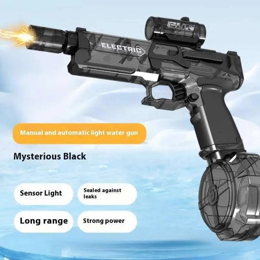 Fire Rat Electric Water Pistol Cool Light Full Automatic Water Spray Gun Summer Toy Sports Entertainment Children Gifts AC223 Hot Black