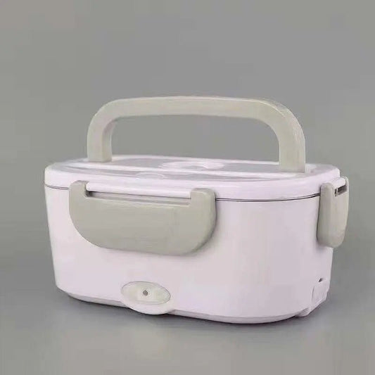 Insulated Lunch Box Large Capacity Heated Electric Lunch Box Stainless Steel Car Bento Box Silver Gray
