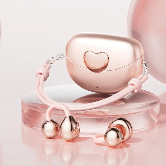 Love Portable Lanyard Clip Ear Wireless Bluetooth Headset Rose Gold Bluetooth Headset