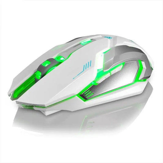 Mouse Wireless Rechargeable Notebook Desktop Home Office Universal Game Mute Luminous White