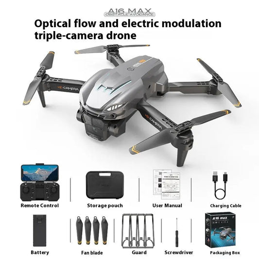 Optical Flow Positioning Three-camera Obstacle Avoidance Drone For Aerial Photography Gray Electrical Adjustment