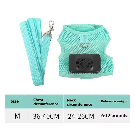 Pets Dog Vest Chest Strap Harness Air Conditioner Cooling And Breathable With Air Conditioner Pet Products Mint Green M