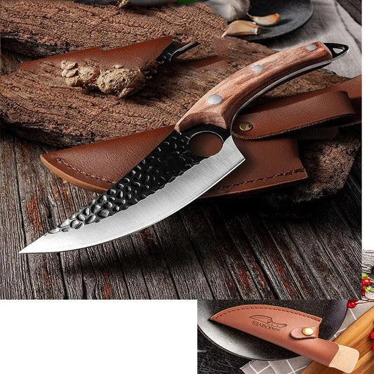 Slaughter Cutting Meat Boning Small Scimitar Special Skinning Killing Pigs Butcher Sheath Brown