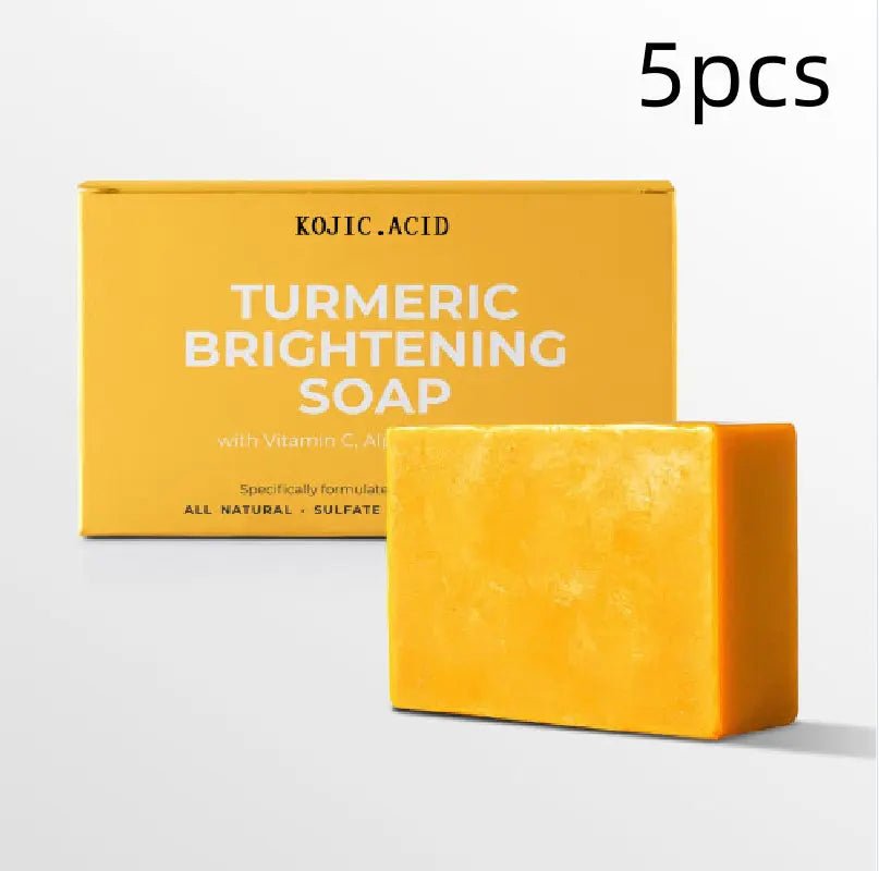 Turmeric Kojic Soap Turmeric Kojic Acid Soap Handmade Skin Products Natural Turmeric Soap Bar Skin Clean Dark Spot Remover Moist Bathing Facial Soap Kojic Acid Soap 5pcs