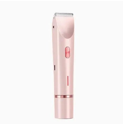 2 In 1 Hair Removal Epilator USB Rechargeable Trimmer Women Body Razor Face Leg Armpit Bikini Hand Pubic Shaver Hair Remover Pink A USB