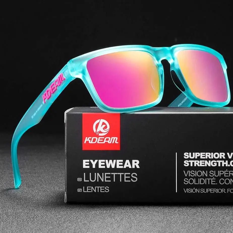 2025 Kdeam Polarized Sunglasses for Men Women Fashion Unisex Brand Trendy Outdoor Eyewear For Couple Mirror red lens