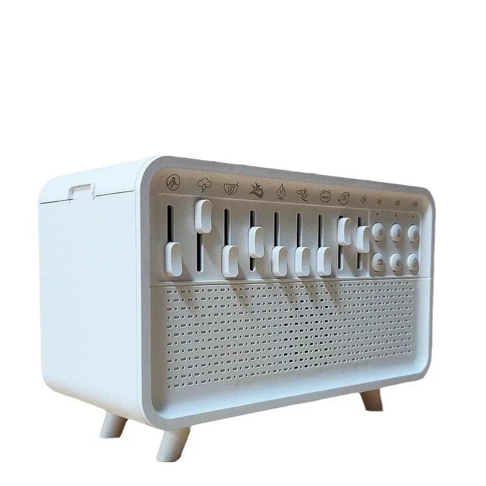 3 In 1 Bluetooth Speaker White Noise Sleep Night Light Humidifier All-in-one Machine Free Combination Of 8 Group Nature Sound 3w White With USB