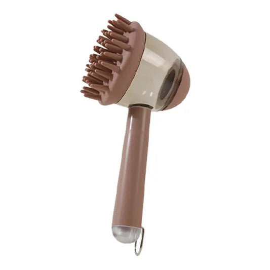 3 In 1 Pets Bath Brush For Dogs And Cats Shower Massage Brush, Depilation Comb And Foaming Tool, Anti-frizz Beauty Brush Pet Products 18cm Coffee Color