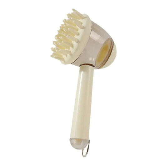 3 In 1 Pets Bath Brush For Dogs And Cats Shower Massage Brush, Depilation Comb And Foaming Tool, Anti-frizz Beauty Brush Pet Products 18cm Beige