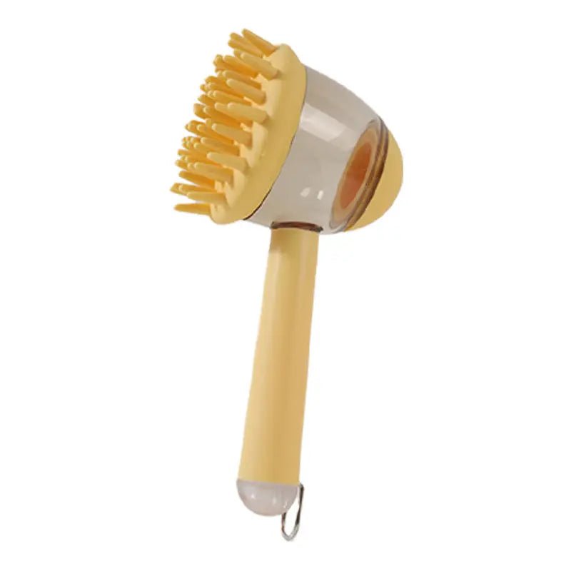 3 In 1 Pets Bath Brush For Dogs And Cats Shower Massage Brush, Depilation Comb And Foaming Tool, Anti-frizz Beauty Brush Pet Products 18cm Yellow