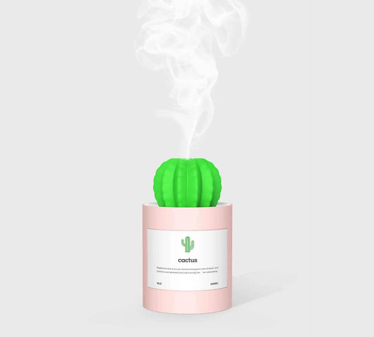 Air Humidifier Soft LED Light Cactus Ultrasonic Aroma Essential Oil Diffuser For Home Car USB Mini Air Purifier Pink USB
