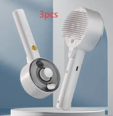 Animal Hair Remover Brush Dog And Cat Steam Brush Pet Self Cleaning Dog Brush Grooming Removes Cat Hairs Cat Dog Accessories Pet Products Ceramic White 3PCS