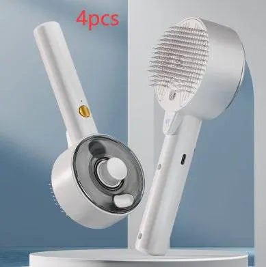 Animal Hair Remover Brush Dog And Cat Steam Brush Pet Self Cleaning Dog Brush Grooming Removes Cat Hairs Cat Dog Accessories Pet Products Ceramic White 4PCS