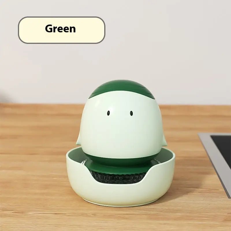 Automatic Liquid Filling Dishwashing Brush Kitchen Dish Brush Light Green