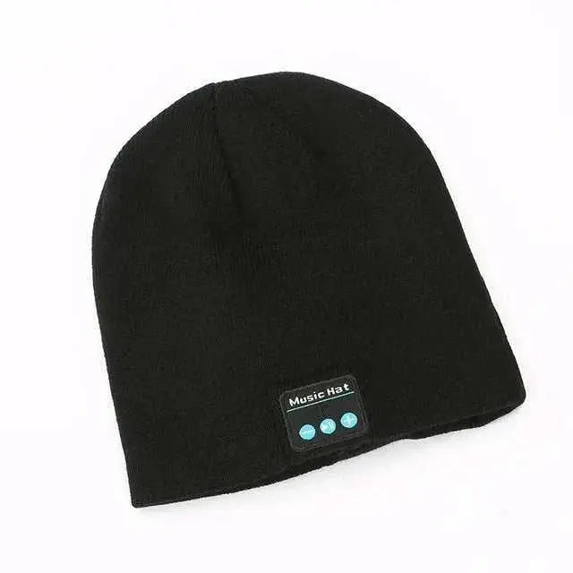 Bluetooth Headphone Wireless Smart Cap Headset Warm Beanie Speaker Hunting Camping Running Music Earphone Hat Rechargeable black