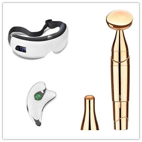 Bluetooth Music Eye Massager Air Pressure Hot Compress Dark Circles Eye Care Pearl White set