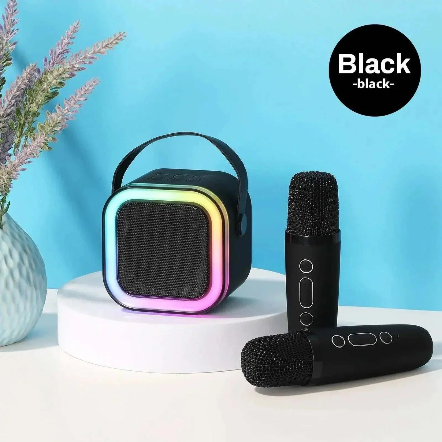 Wireless Mic Speaker: Amplify Your Voice with Bluetooth! Advanced Black Double Wheat