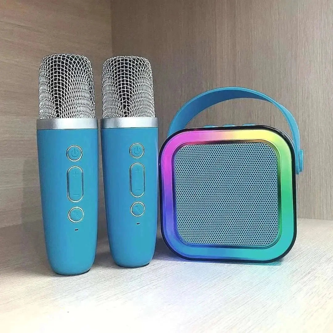 Wireless Mic Speaker: Amplify Your Voice with Bluetooth! Azure Blue Single Wheat