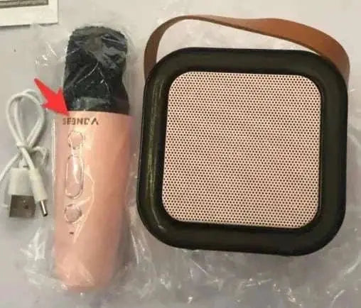 Wireless Mic Speaker: Amplify Your Voice with Bluetooth! Cherry Blossom Powder Single Wheat