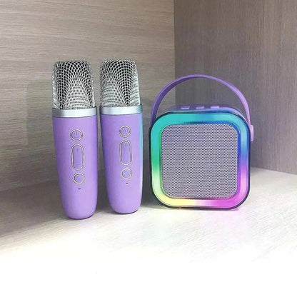 Wireless Mic Speaker: Amplify Your Voice with Bluetooth! Violet Double Wheat