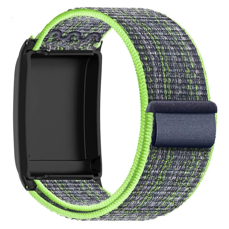 Bracelet Watch Strap Nylon Loop Knitted Belt Bright Green With Blue