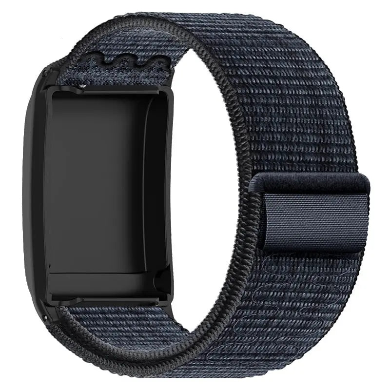 Bracelet Watch Strap Nylon Loop Knitted Belt Black With Blue