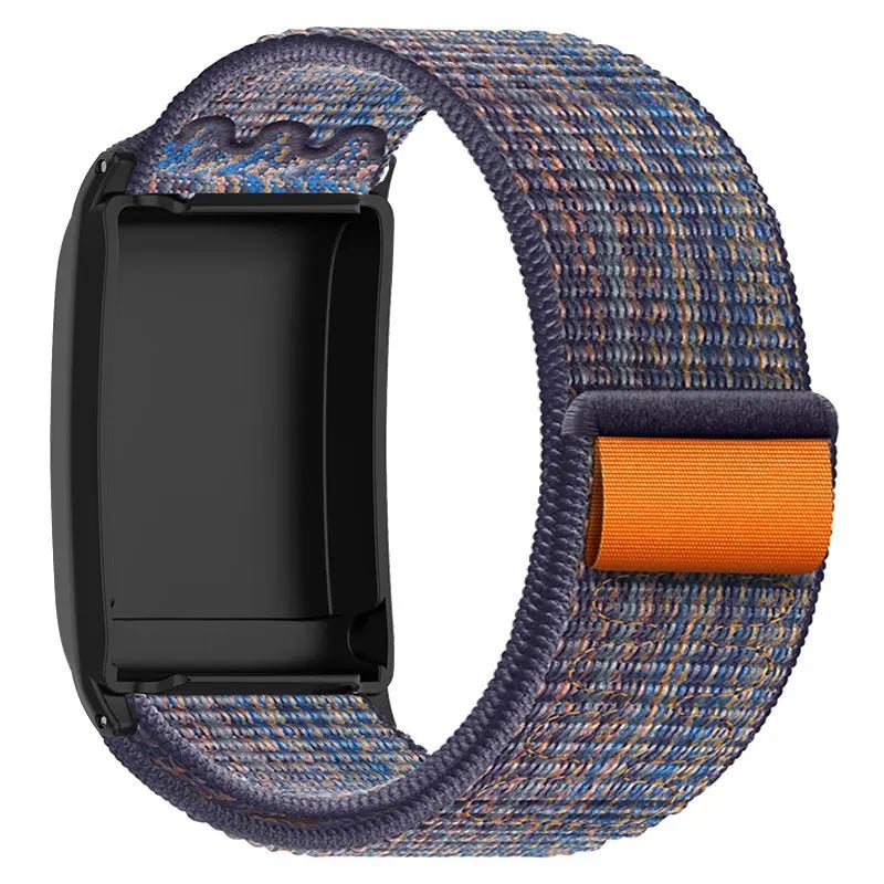 Bracelet Watch Strap Nylon Loop Knitted Belt Sapphire Blue With Orange