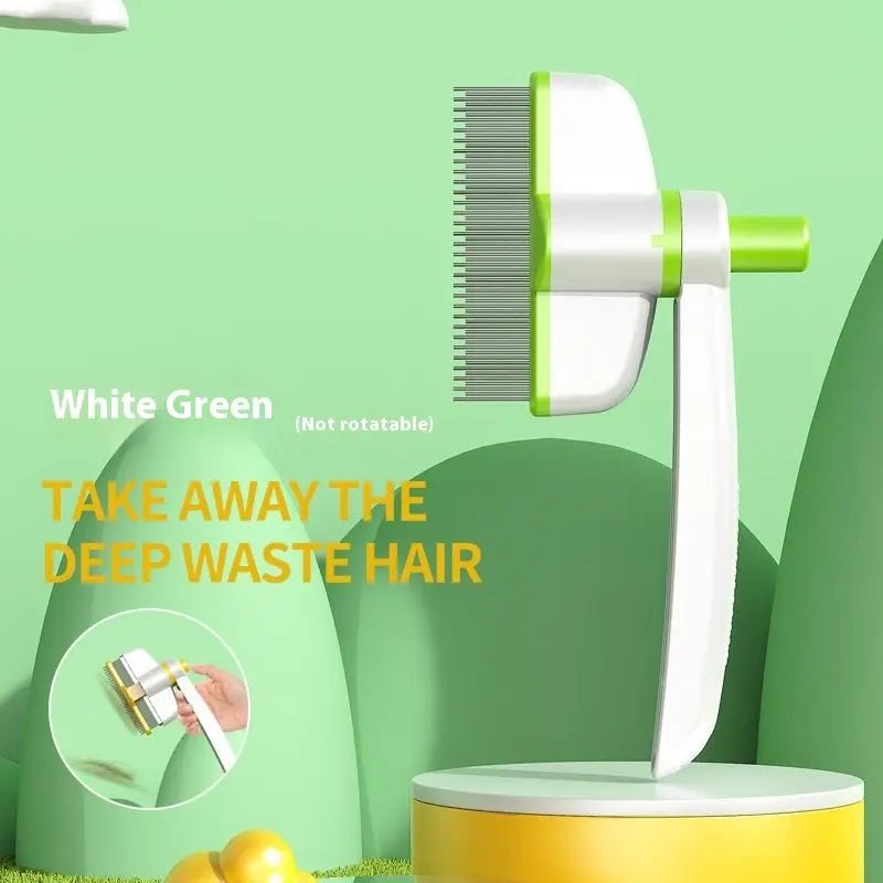 Cat Comb Tie Removal Floating Hair Magic Long Hair Pet Self-Cleaning Row Dog Cat Comb Grooming Supplies Flea Removal Brush Pets Products White Green