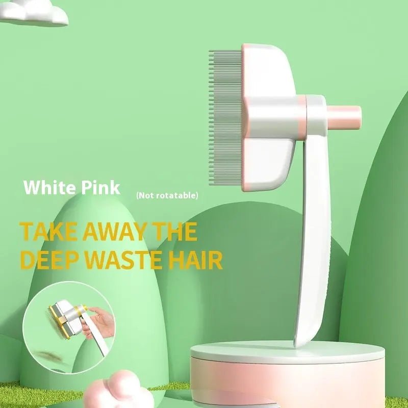 Cat Comb Tie Removal Floating Hair Magic Long Hair Pet Self-Cleaning Row Dog Cat Comb Grooming Supplies Flea Removal Brush Pets Products White Pink
