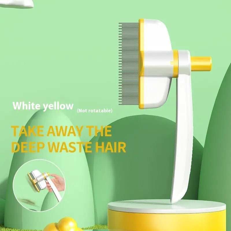Cat Comb Tie Removal Floating Hair Magic Long Hair Pet Self-Cleaning Row Dog Cat Comb Grooming Supplies Flea Removal Brush Pets Products White Yellow