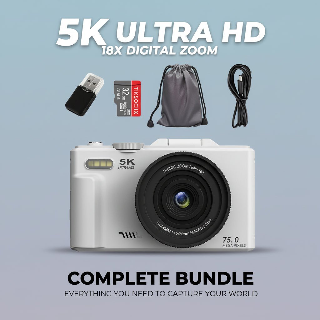 CCD Camera HD Digital Camera With WiFi Transmission WD08 White