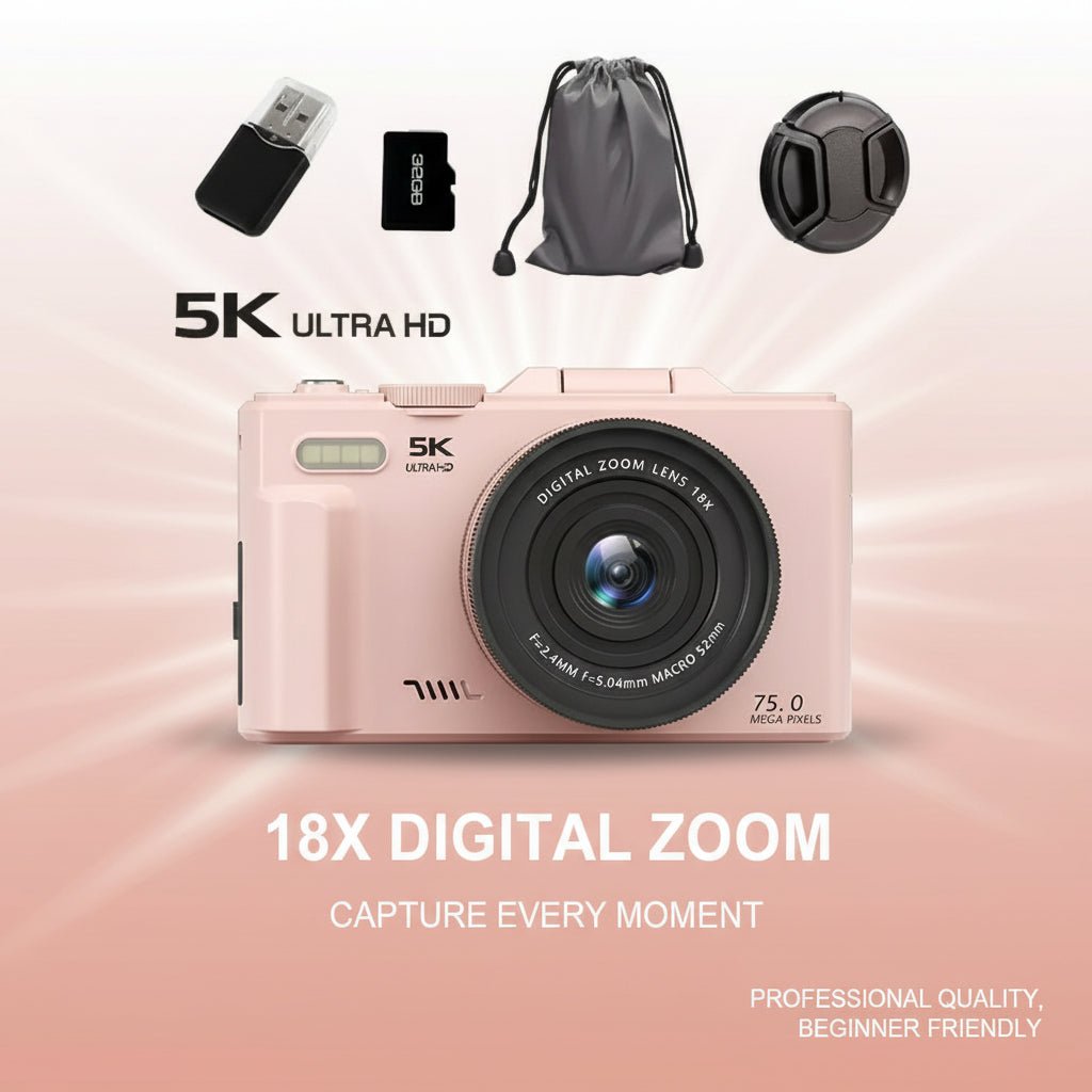 CCD Camera HD Digital Camera With WiFi Transmission WD08 Pink