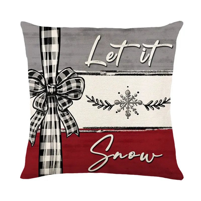 Christmas Cushion Cover Pillowcase Merry Christmas Decor For Home 2024 Xmas Ornament Happy NewYear Gift JYM493 3 45x45cm Pillowcase