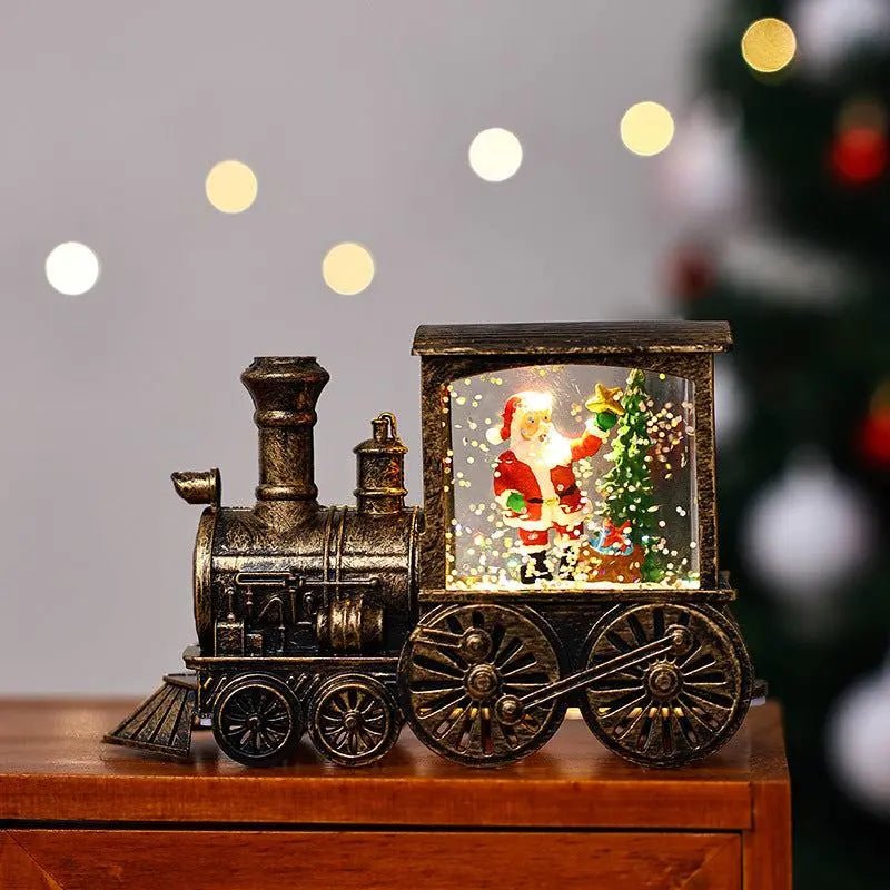 Christmas Gift Train Decoration Small Night Lamp Little Train Old Man Tree