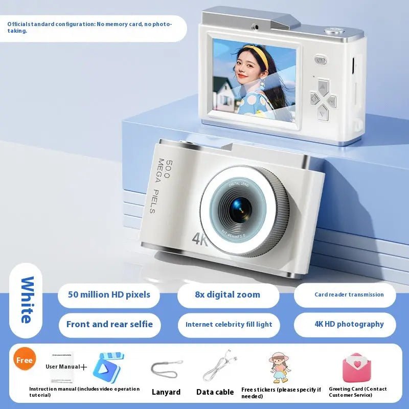 D05 Children's Camera Digital Cartoon White No card