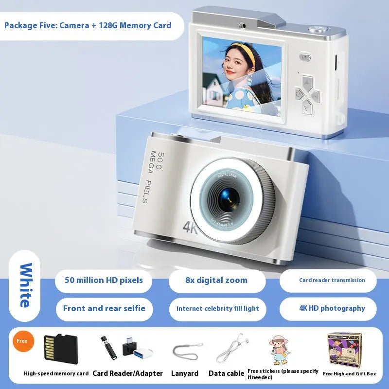 D05 Children's Camera Digital Cartoon White 128g