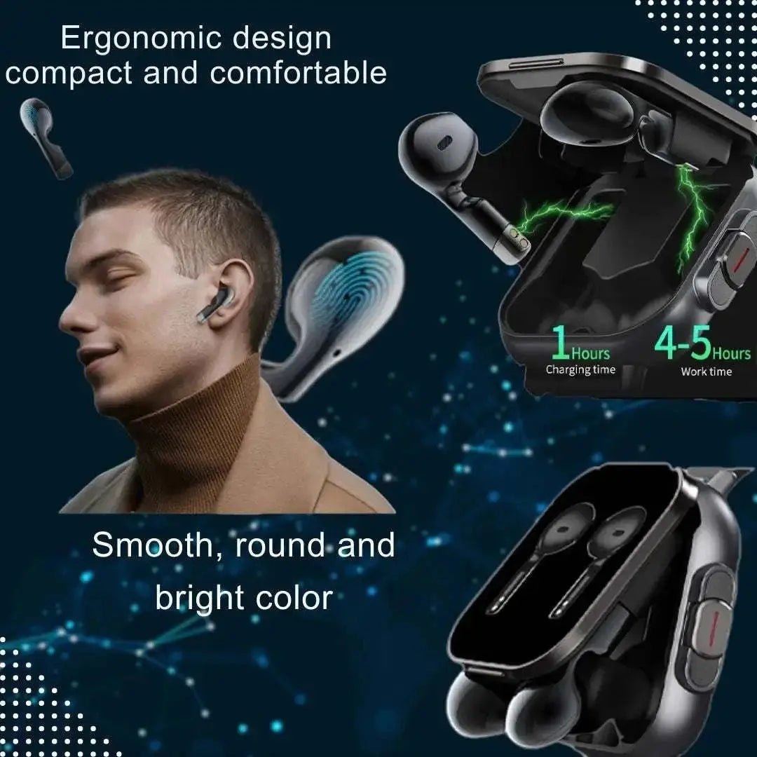 D8 2-In-1 Smartwatch with Headphone 2" Bt Call NFC Sleep Monitor Smart Watch Earbuds Compatible With iPhone Android 2025