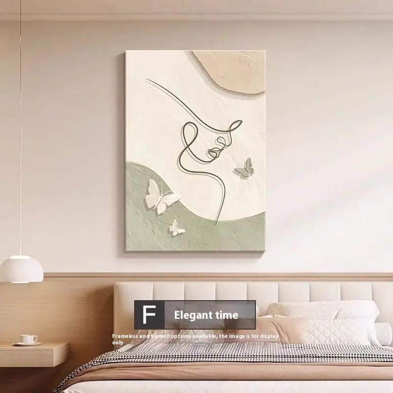 Decorative Painting Cream Style Abstract Line Character Mural F Style Elegant Time 40X60cm Frameless Painting