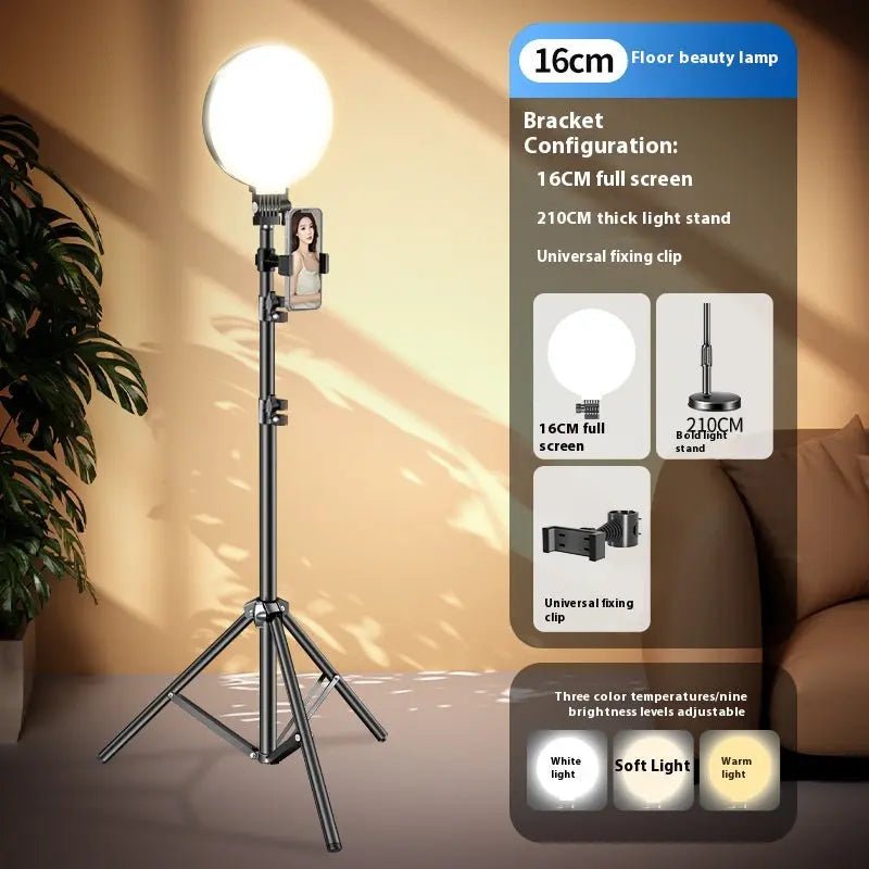 Desktop Makeup Fill Light Round Full Screen Soft Light Lamp 210cm with Bracket
