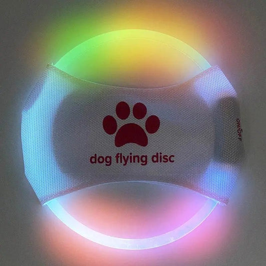 Dog Flying Discs Light Glowing LED LuminousTrainning Interactive Toys Game Flying Discs Dog Toy Pet Dog Accessories Pet Products Colorful Light USB