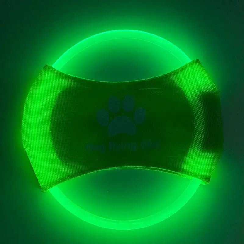Dog Flying Discs Light Glowing LED LuminousTrainning Interactive Toys Game Flying Discs Dog Toy Pet Dog Accessories Pet Products Green Light USB