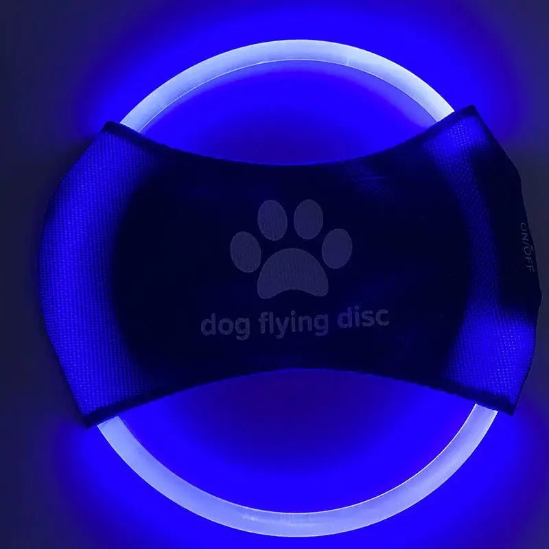 Dog Flying Discs Light Glowing LED LuminousTrainning Interactive Toys Game Flying Discs Dog Toy Pet Dog Accessories Pet Products Blue Light USB