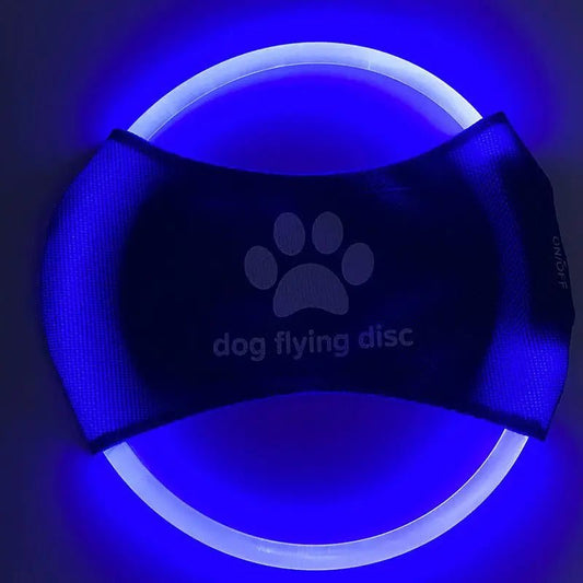 Dog Flying Discs Light Glowing LED LuminousTrainning Interactive Toys Game Flying Discs Dog Toy Pet Dog Accessories Pet Products Blue Light USB